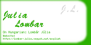 julia lombar business card
